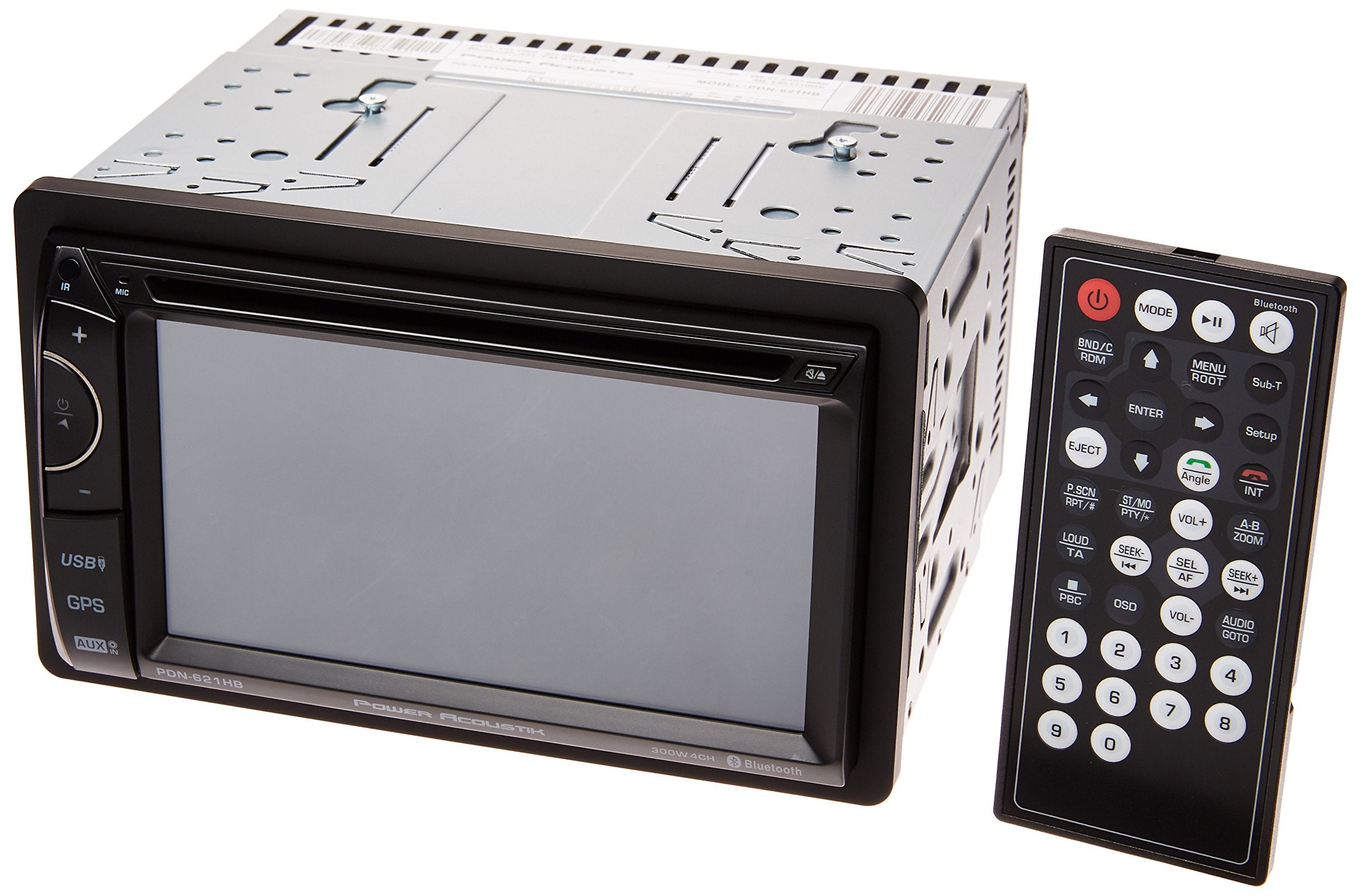 Power Acoustik PDN-621HB Double DIN DVD/CD/AM/FM/MP3/MP4 Bluetooth Navigation Receiver with 6.2'' LCD Touchscreen